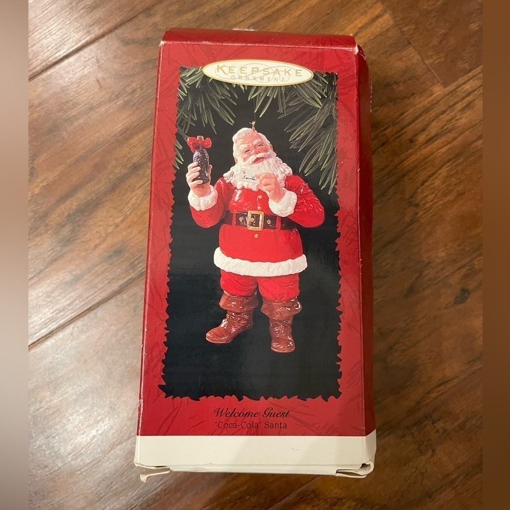 Vintage Hallmark Welcome Guest Coca-Cola Santa Ornament